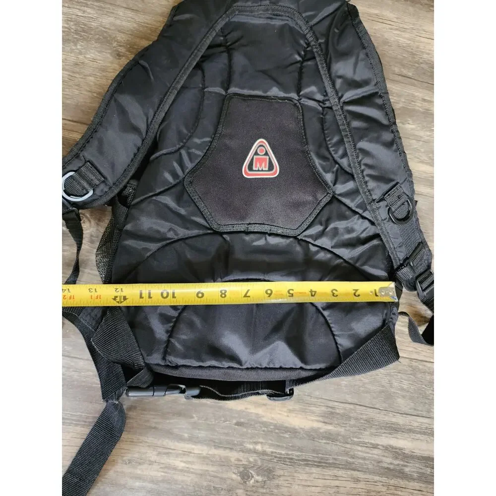 IRONMAN Black Gray Backpack Official Logo Design Athletic Gym Workout Bag Hiking